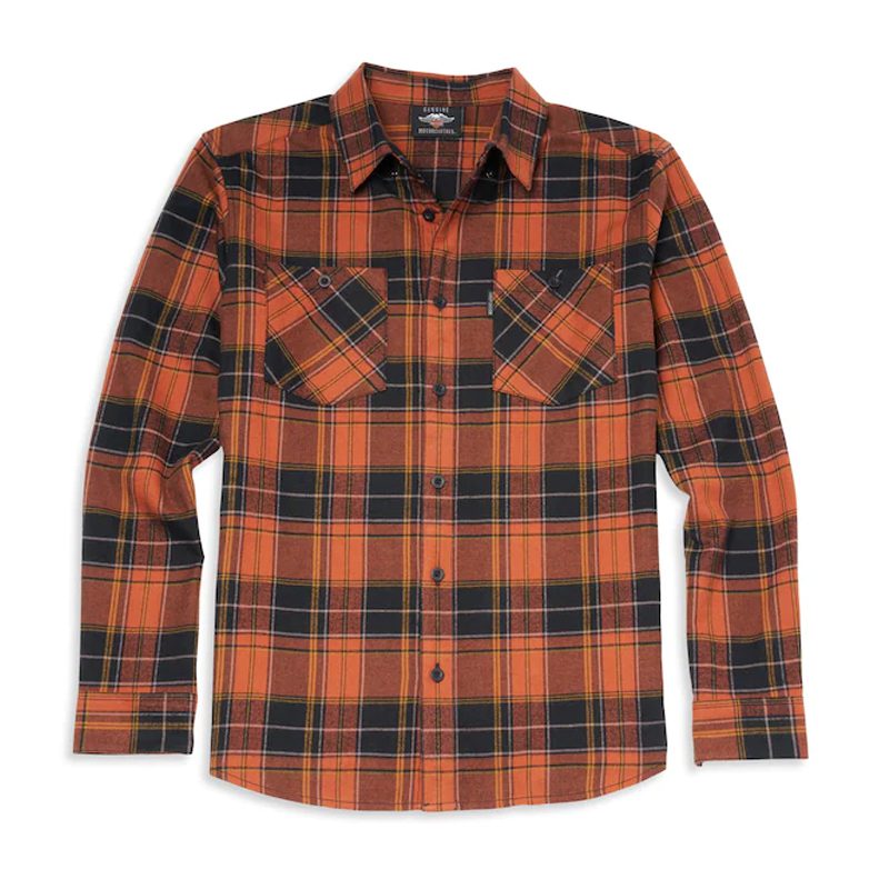 Men's Block Font Two Pocket Plaid Shirt Men's Block Font Two Pocket Plaid Shirt