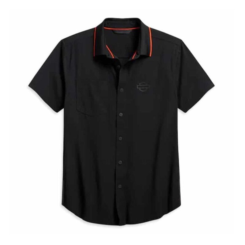 Men's Laser Cut Pocket Stretch Slim Fit Shirt