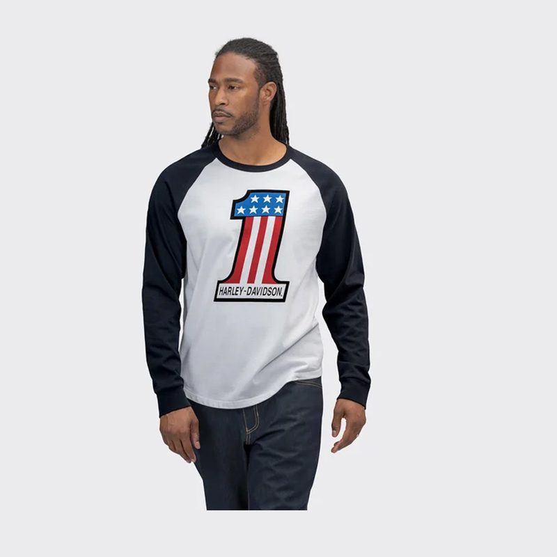 Men's #1 Race Raglan Sleeve Graphic Tee