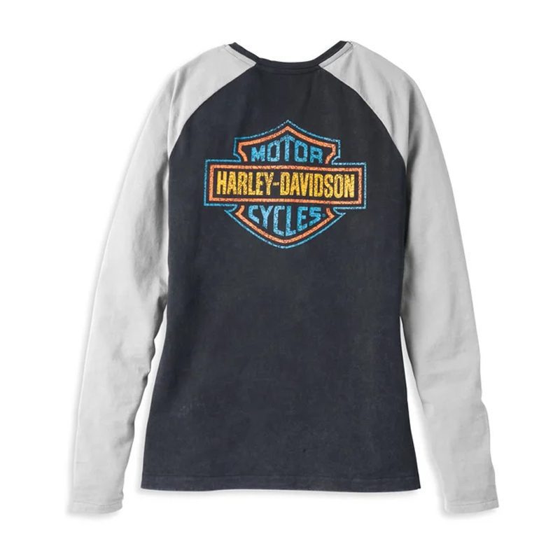 Women's Bar Font Raglan Sleeve Henley