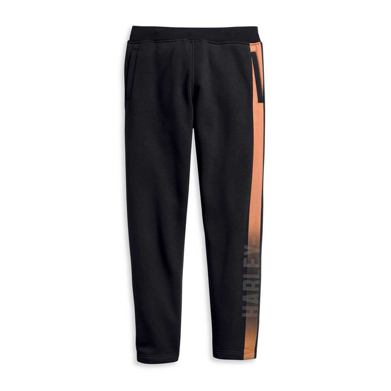 Men's Dual Orange Stripe Activewear Pant - Black Men's Dual Orange Stripe Activewear Pant - Black