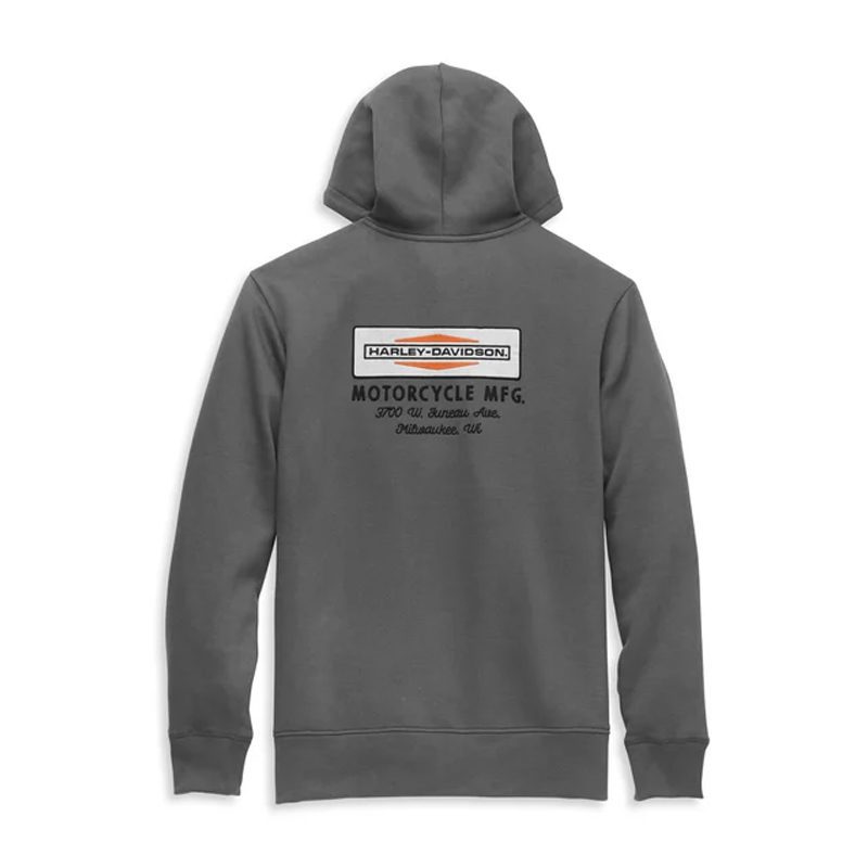 Men's Stacked Logo Chest Pocket Zip Front Hoodie