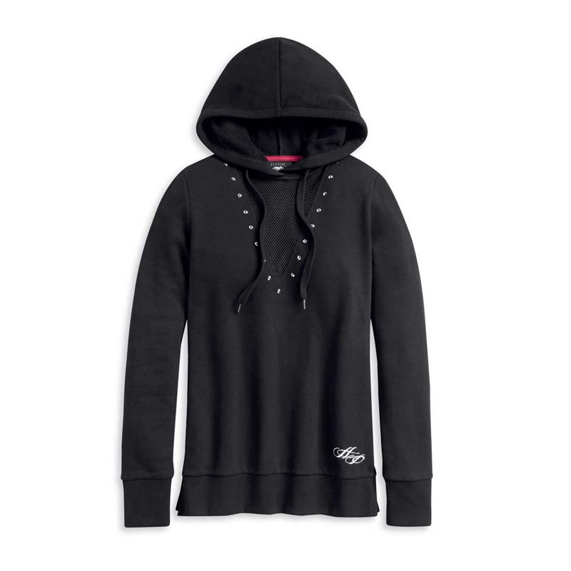 Harley-Davidson® Women's Winged Heart Mesh Pullover Hoodie Harley-Davidson® Women's Winged Heart Mesh Pullover Hoodie
