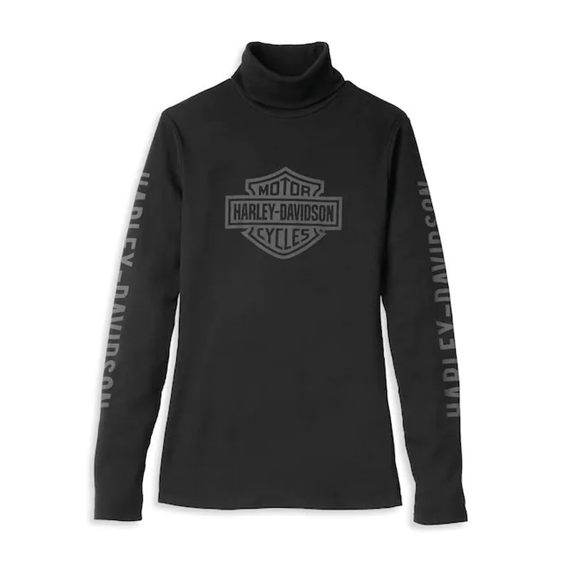 Women's Bar & Shield Logo Rib Turtleneck - Black Beauty