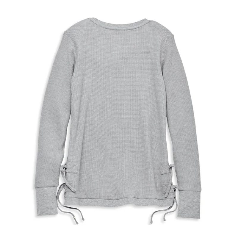 Women’s Silver Wing Side Tie Waffle Knit Top
