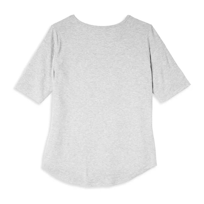 Women's Wille G Skull Scoop Neck Graphic Tee with Rhinestones, Grey