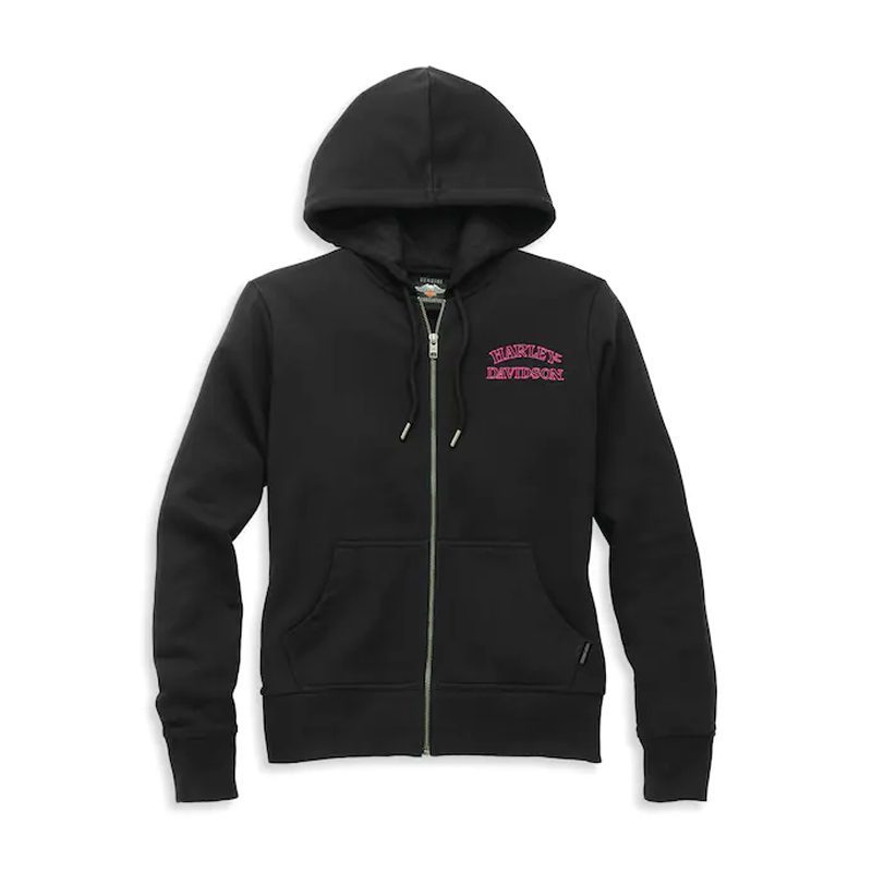 Women's Willie G Skull Zip Front Hoodie with Rhinestones
