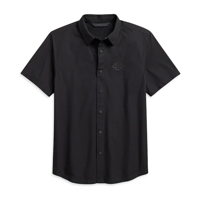 Harley-Davidson® Men's Vented Performance Shirt | Yarn Dyed Jacquard | Slim Fit