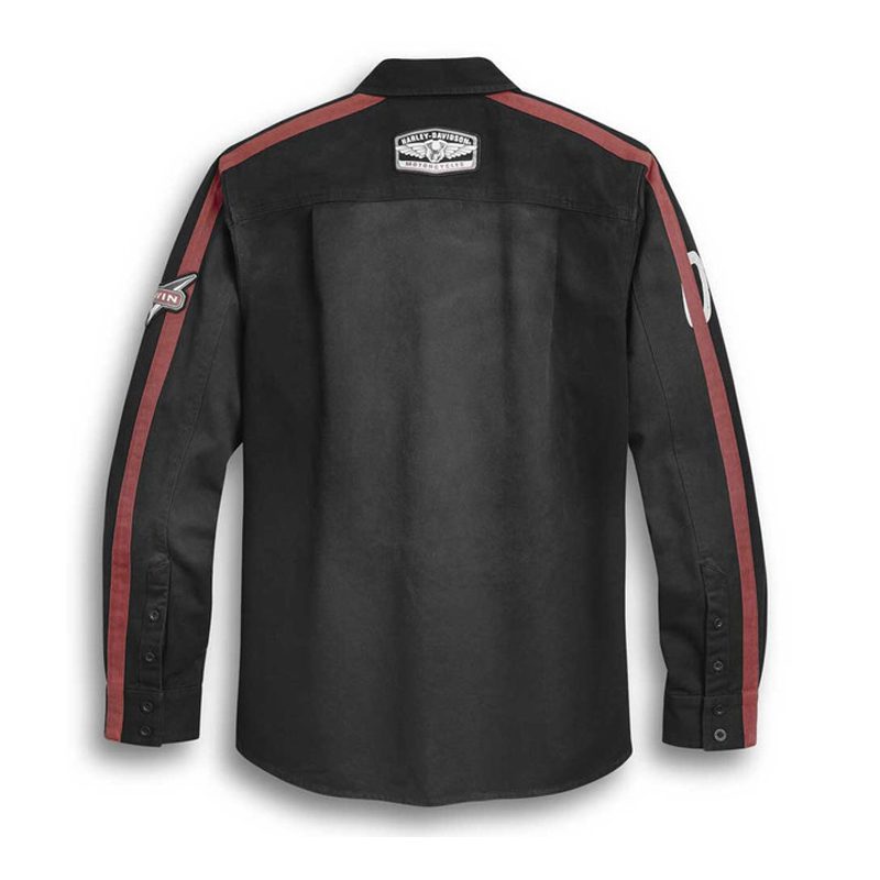 Men’s Sleeve Stripe Over Long Sleeve Woven Shirt