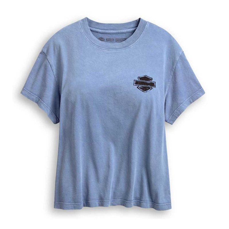 Harley-Davidson® Women's Black & White Engine Short Sleeve Boxy Tee Harley-Davidson® Women's Black & White Engine Short Sleeve Boxy Tee