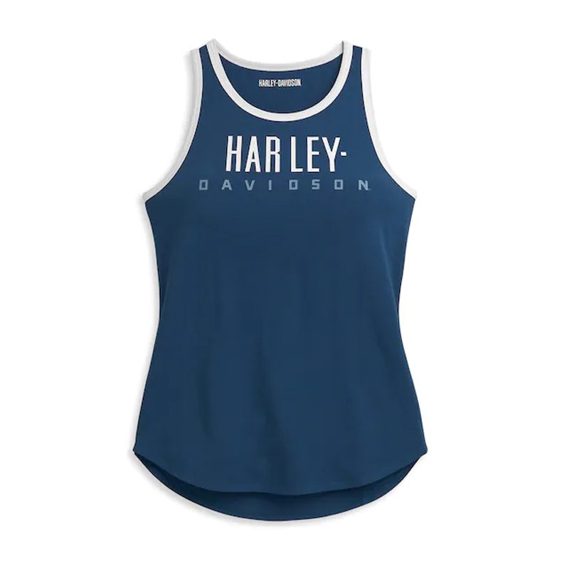 Women's Block Letter Contrast Neck Tank
