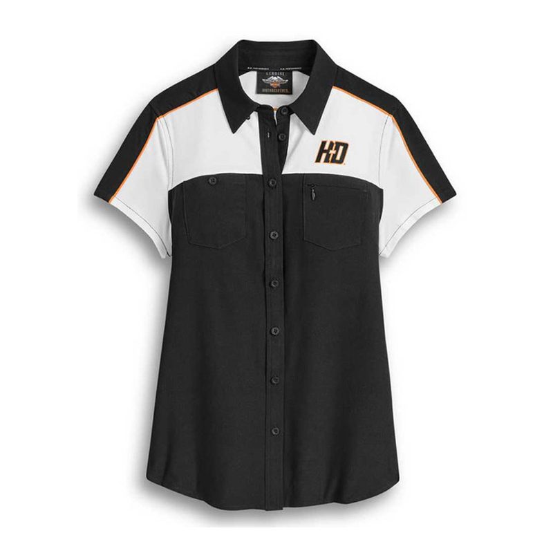 Harley-Davidson Womens Performance #1 Colorblocked Short Sleeve Shirt
