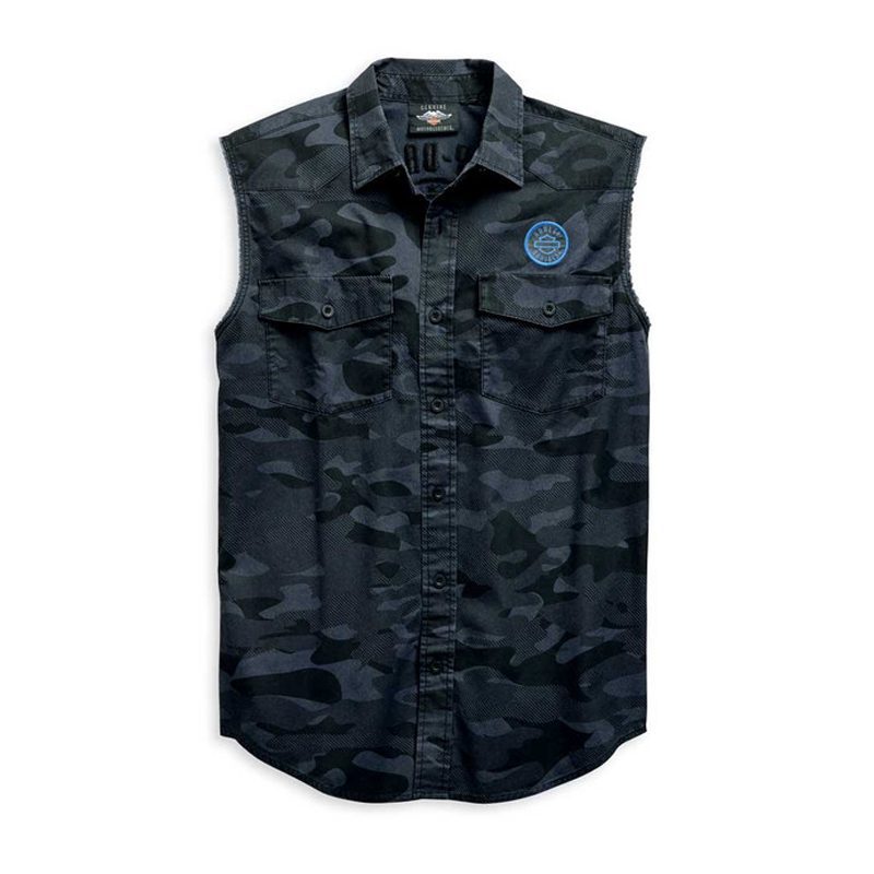 Harley-Davidson® Men's Camouflage Print Blowout Sleeveless Shirt Harley-Davidson® Men's Camouflage Print Blowout Sleeveless Shirt