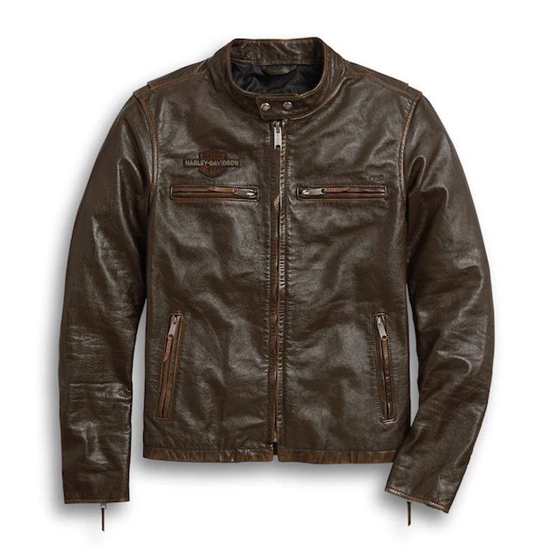 Men’s Distressed Print Leather Jacket Men’s Distressed Print Leather Jacket