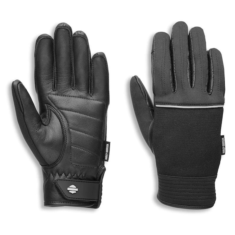 Harley-Davidson® Women's Brady Mixed Media Full-Finger Gloves, Black