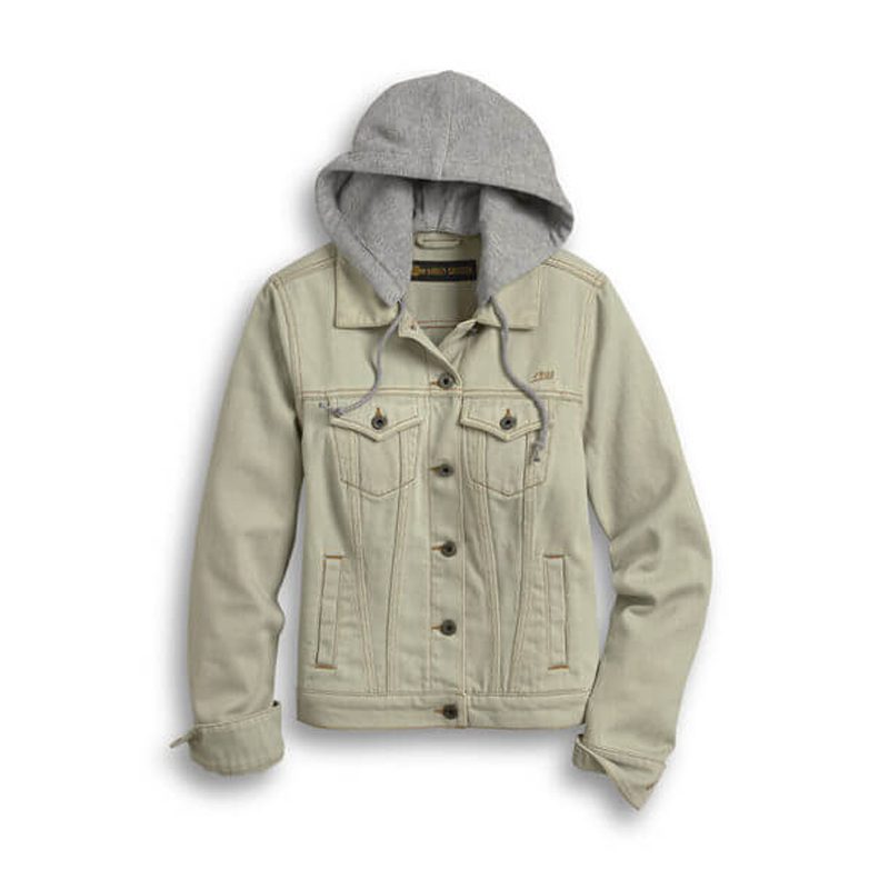 Women’s Grey Denim Winged Logo Motor Co. Denim Jacket Women’s Grey Denim Winged Logo Motor Co. Denim Jacket