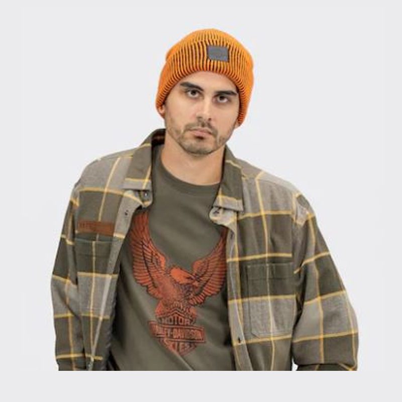 Men's Bar & Shield Turned Back Cuff Knit Cap