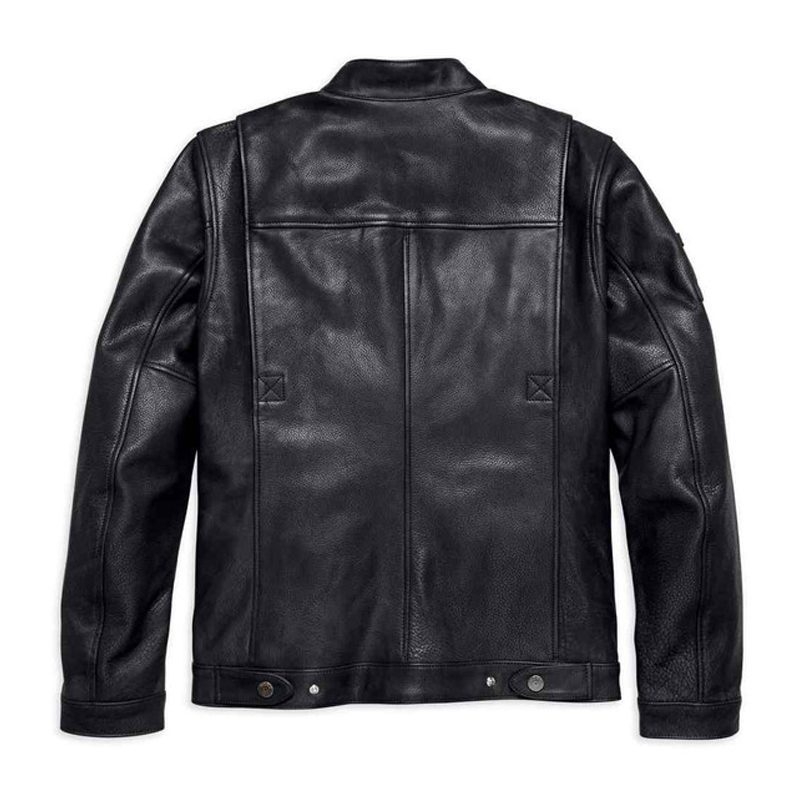 Harley-Davidson® Men's #1 Skull Slim Fit Leather Jacket, Black