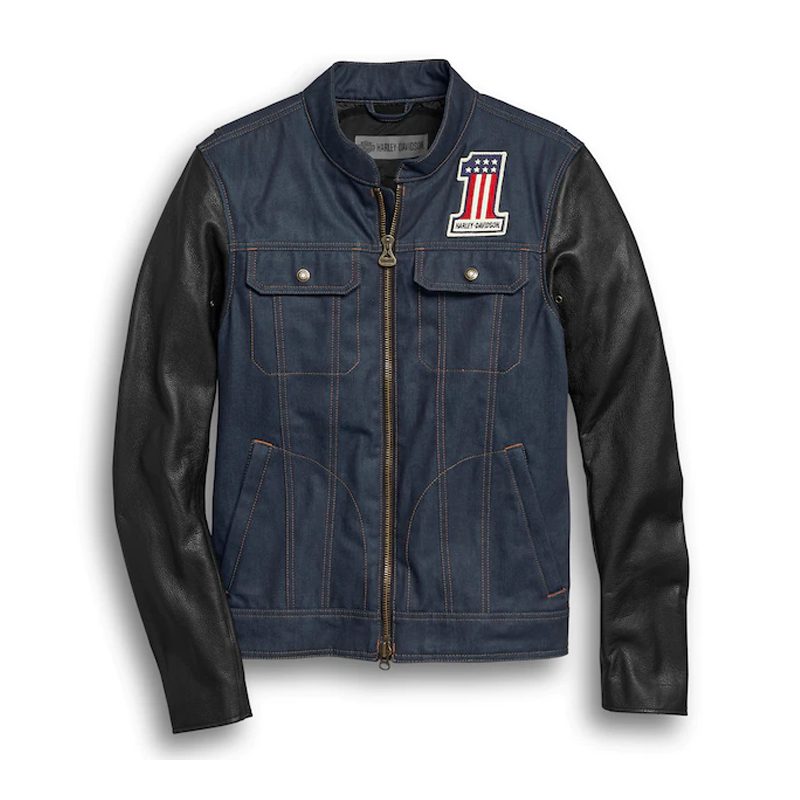 Men's Arterial Abrasion-Resistant Slim Fit Denim Riding Jacket