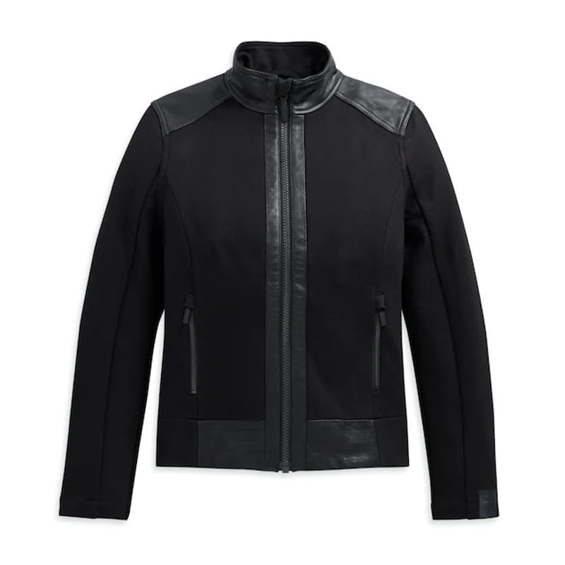 Women's Leather & Compression Knit Jacket Women's Leather & Compression Knit Jacket