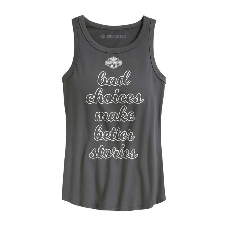 Women's Bad Choices Sleeveless Tank Top - Asphalt