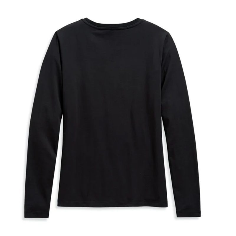 Harley-Davidson® Women's Studded B&S Logo Long Sleeve T-Shirt - Black