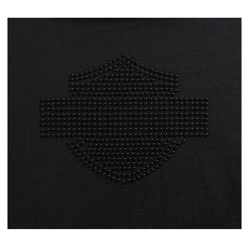Harley-Davidson® Women's Studded B&S Logo Long Sleeve T-Shirt - Black