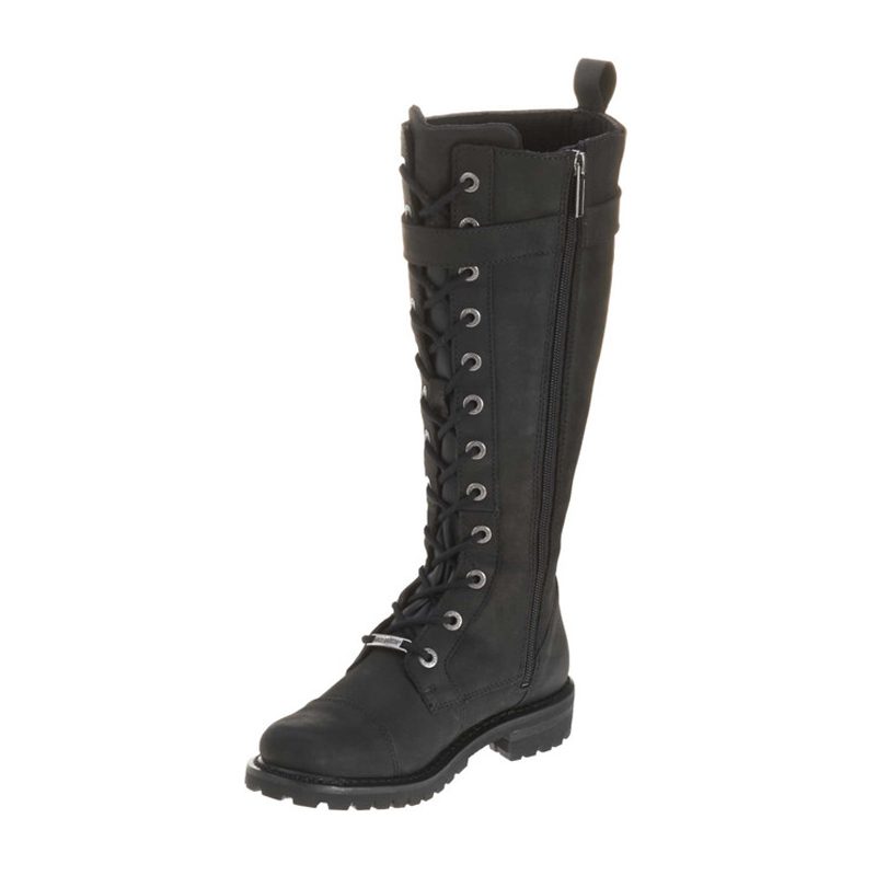 Women’s Savannah Black Leather Motorcycle Boots