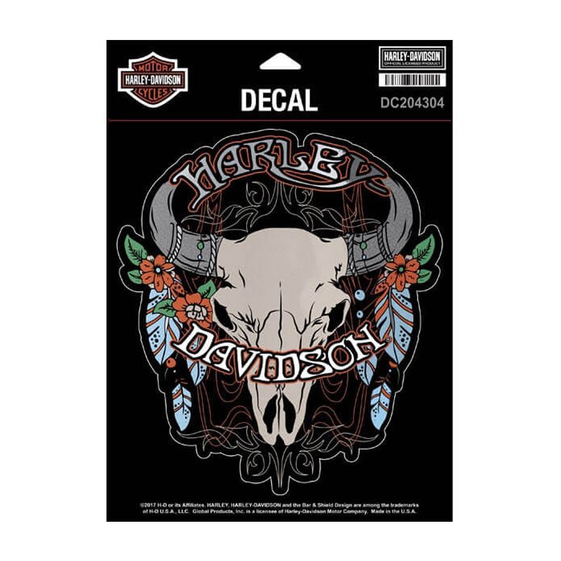 Harley-Davidson® Steer Skull Chrome Large Decal