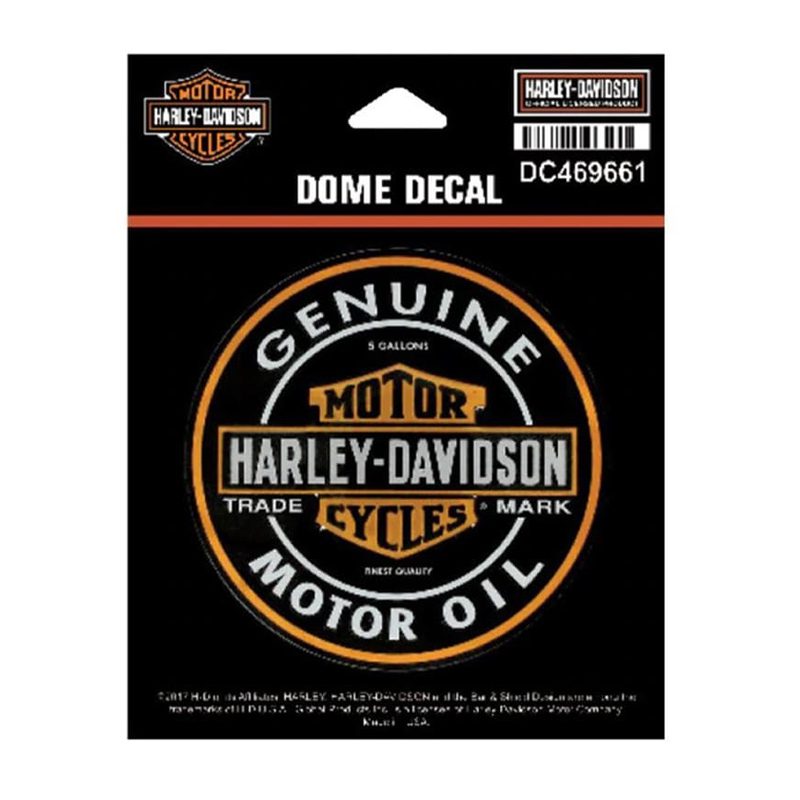 Harley-Davidson® Dome Motor Oil Bar & Shield Decal, Harley-Davidson® Dome Motor Oil Bar & Shield Decal,
