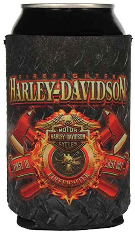 Harley-Davidson® Firefighter Original Can Wrap Flat Black & Red Neoprene Harley-Davidson® Firefighter Original Can Wrap Flat Black & Red Neoprene
