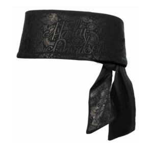 Harley-Davidson® Women's Foil Paisley Print Headband w/ Ties, Black