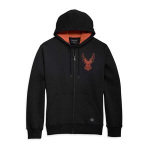 Men's Road Captain Eagle Zip-Up Hoodie - Black