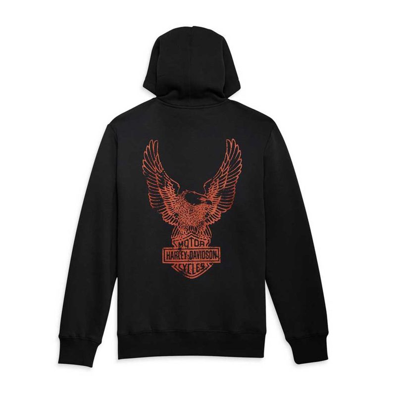 Men's Road Captain Eagle Zip-Up Hoodie - Black