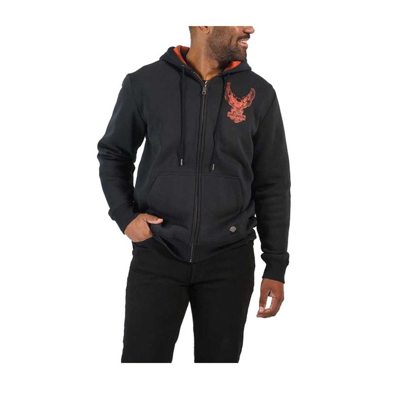 Men's Road Captain Eagle Zip-Up Hoodie - Black