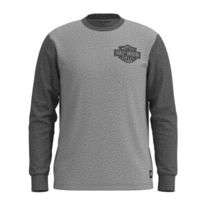 Men's Bar & Shield Colorblock Tee - Colorblocked - Heather Grey
