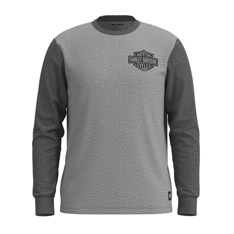 Men's Bar & Shield Colorblock Tee - Colorblocked - Heather Grey
