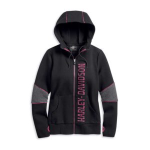 Women's Double Knit Four-Way Stretch Hoodie, Black