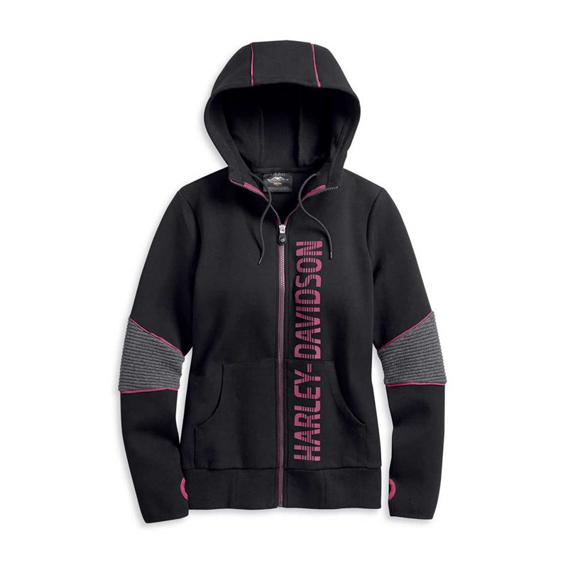 Women's Double Knit Four-Way Stretch Hoodie, Black Women's Double Knit Four-Way Stretch Hoodie, Black