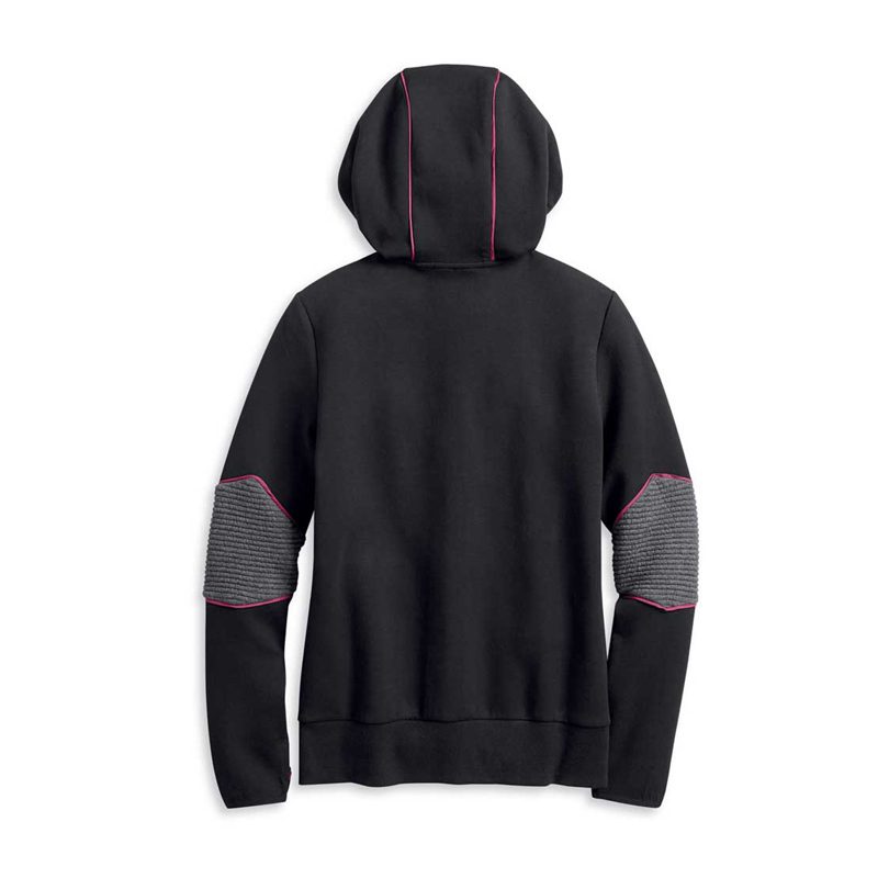 Women's Double Knit Four-Way Stretch Hoodie, Black