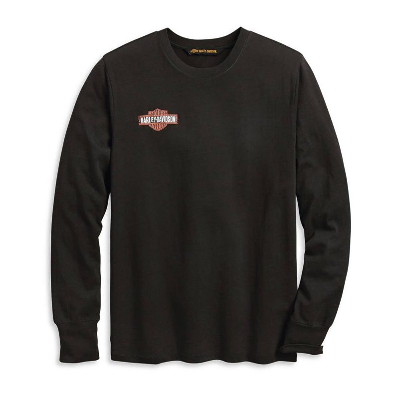 Men's Distressed Print Motorcycle Long Sleeve Tee Men's Distressed Print Motorcycle Long Sleeve Tee