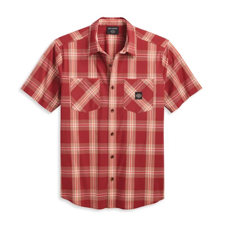 Men’s Staple Poplin Shirt – Red Plaid
