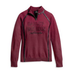 Harley-Davidson® Women's Embroidered 1/4-Zip Ski Sweater