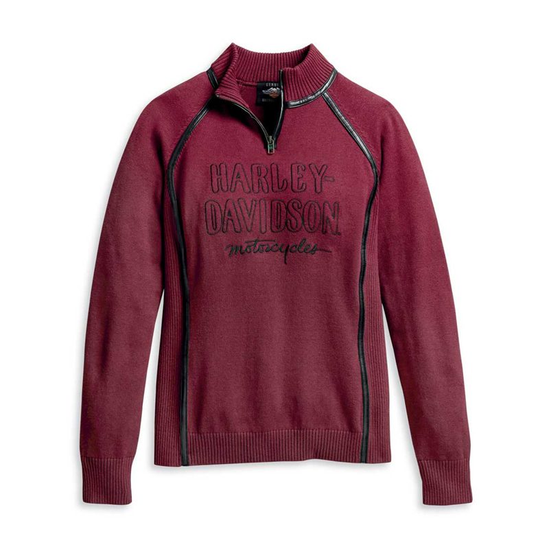 Harley-Davidson® Women's Embroidered 1/4-Zip Ski Sweater