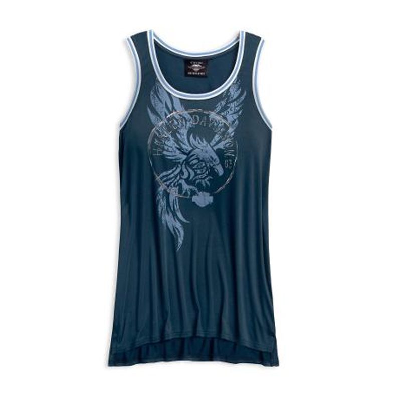 Harley-Davidson® Women's Ringer Neckline Tunic Sleeveless Tank Harley-Davidson® Women's Ringer Neckline Tunic Sleeveless Tank