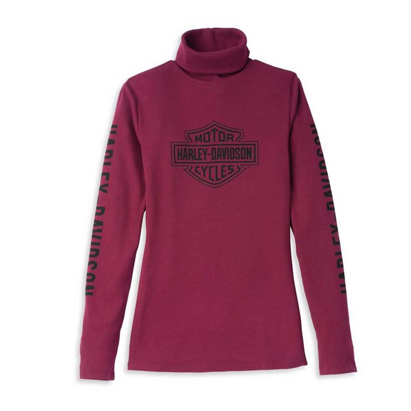 Women's Bar & Shield Logo Rib Turtleneck Women's Bar & Shield Logo Rib Turtleneck