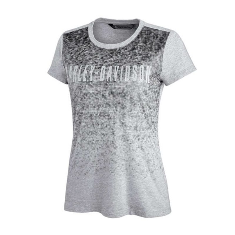 Women’s Metallic Print Front Tee – Grey Women’s Metallic Print Front Tee – Grey