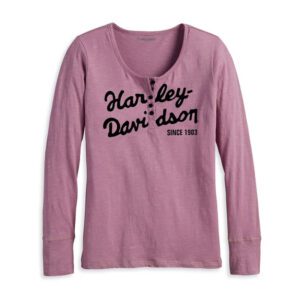 Women's Suspension Scoop Neck Henley - Dusky Orchid