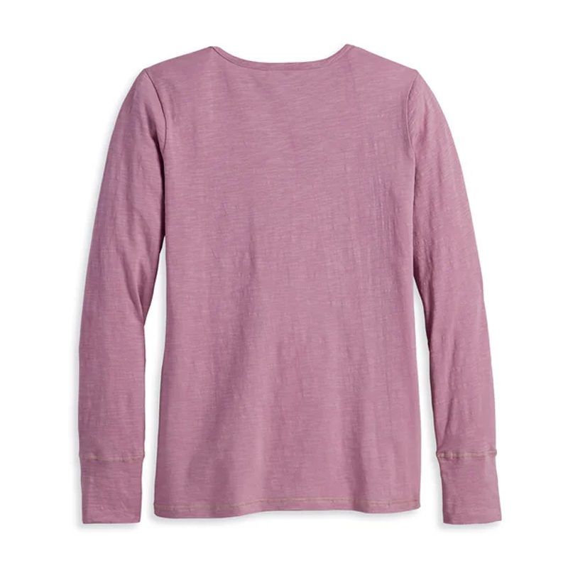 Women's Suspension Scoop Neck Henley - Dusky Orchid