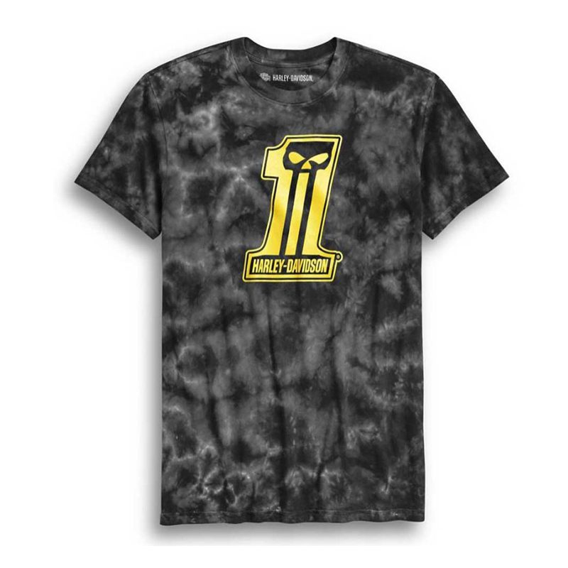 Harley-Davidson® Men's Slim Fit #1 Skull Short Sleeve Tie Dye Tee